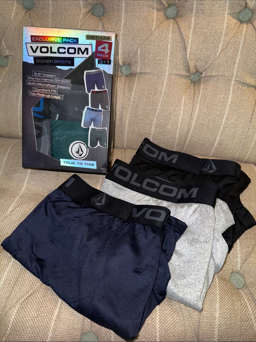 NIN Volcom 4-Pack Men’s Boxer Briefs + 3 Brand New - 7 TOTAL